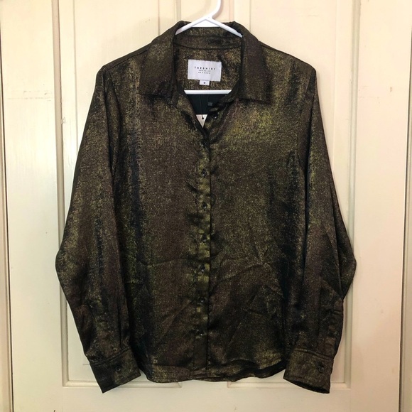 The Shirt Rochelle Behrens Signature Bronze Shirt Size Medium NWT - Picture 1 of 9